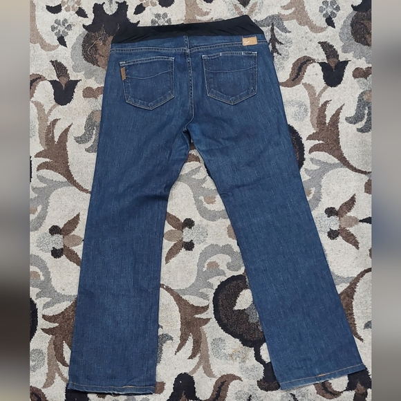 PAIGE PREMIUM DENIM Dark Wash Boot Cut Blue Denim Maternity Jeans Women's 31 - Picture 6 of 15